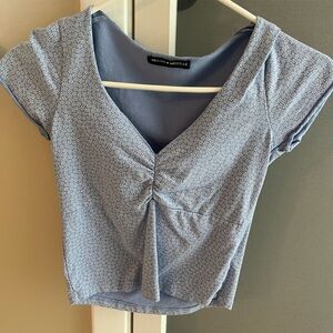 Brandy Melville Light Blue Floral T-Shirt
